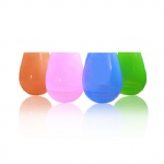 Unbreakable Silicone Plastic Drinking Glasses - Stemless Tumbler Party Cups
